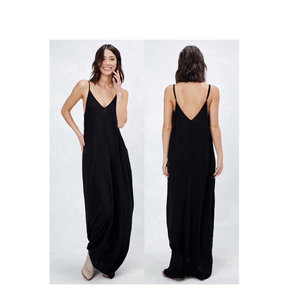 NWT LOVE STITCH Black Cocoon Maxi Dress S/M M/L